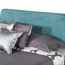 VIG Modrest Lewis Mid-Century Modern Teal & Walnut Bed