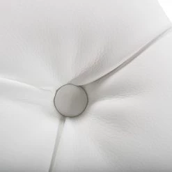 VIG Modrest Lindsey Modern White Leatherette & Stainless Steel Bench