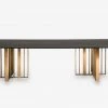 VIG Dining Room Modrest Livia - Modern Wenge & Gold Stainless Steel Dining Table