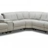 VIG Divani Casa Lloyd - Modern Grey Fabric Sectional With Recliners + Console Living Room
