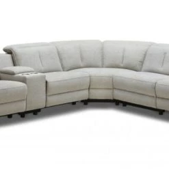 VIG Divani Casa Lloyd - Modern Grey Fabric Sectional With Recliners + Console Living Room