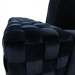 VIG Divani Casa Lori - Modern Velvet Glam Black & Gold Loveseat Living Room