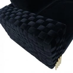 VIG Divani Casa Lori - Modern Velvet Glam Black & Gold Loveseat Living Room