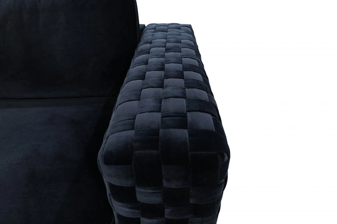 VIG Living Room Divani Casa Lori - Modern Velvet Glam Black & Gold Sofa Set