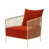 VIG Living Room Modrest Loveland - Glam Orange Velvet Accent Chair