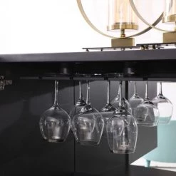 VIG Modrest Macoy - Modern Multicolor And Black Ash Wine Cabinet Living Room