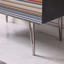 VIG Modrest Macoy - Modern Multicolor And Black Ash Wine Cabinet Living Room