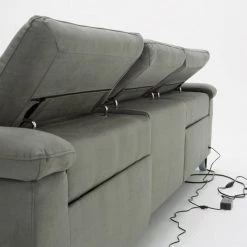 VIG Divani Casa Maine Modern Grey Velvet Sofa W/ Electric Recliners