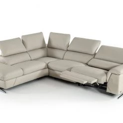 VIG Divani Casa Maine - Modern Light Grey Eco-Leather Left Facing Sectional Sofa With Recliner
