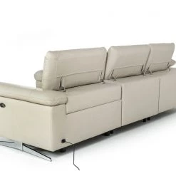 VIG Divani Casa Maine - Modern Light Grey Eco-Leather Left Facing Sectional Sofa With Recliner