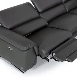 VIG Divani Casa Maine - Modern Grey Eco-Leather Right Facing Sectional Sofa With Recliner Living Room