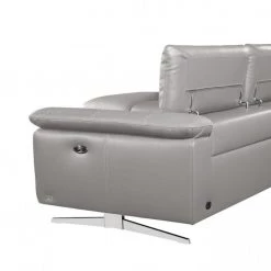 VIG Divani Casa Maine - Modern Medium Grey Eco-Leather Right Facing Sectional Sofa With Recliner