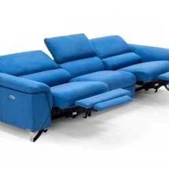 VIG Divani Casa Maine - Modern Blue Fabric Sofa W/ Electric Recliners By Hollywood Glam Living Room