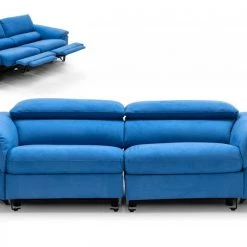 VIG Divani Casa Maine - Modern Royal Blue Fabric Sofa W/ Electric Recliners Living Room