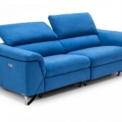 VIG Divani Casa Maine - Modern Royal Blue Fabric Sofa W/ Electric Recliners Living Room