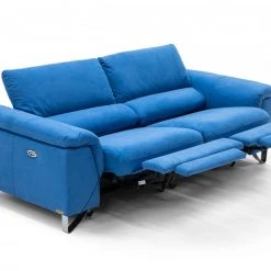 VIG Divani Casa Maine - Modern Royal Blue Fabric Sofa W/ Electric Recliners Living Room
