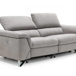 VIG Divani Casa Maine - Modern Light Grey Fabric Sofa W/ Electric Recliners By Hollywood Glam Living Room