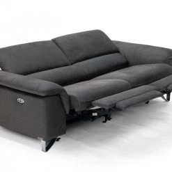 VIG Living Room Divani Casa Maine - Modern Dark Grey Fabric Sofa W/ Electric Recliners