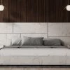 VIG Nova Domus Marbella - Italian Modern White Marble Bed W/ 2 Nightstands
