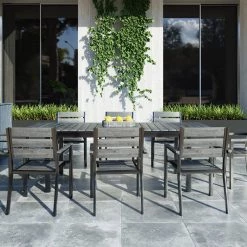 VIG Dining Room Renava Marina - Grey Outdoor Dining Table Set