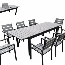 VIG Dining Room Renava Marina - Grey Outdoor Dining Table Set