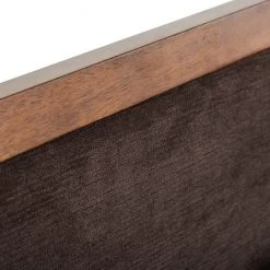 VIG Beds & Headboards Modrest Marshall Mid-Century Modern Brown Fabric & Walnut Bedroom Set