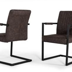 VIG Modrest Marta Modern Brown Leatherette Dining Chair (Set Of 2)
