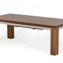 VIG Modrest Maxi - Modern Walnut & Stainless Steel Dining Table Dining Room