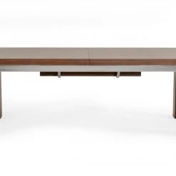 VIG Modrest Maxi - Modern Walnut & Stainless Steel Dining Table Dining Room