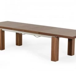 VIG Modrest Maxi - Modern Walnut & Stainless Steel Dining Table Dining Room