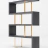 VIG Modrest Maze - Elm Grey & Gold Bookcase
