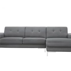 VIG Living Room Divani Casa Forli - Modern Grey Fabric Right Facing Sectional Sofa