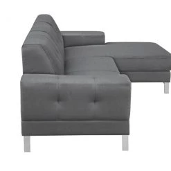 VIG Living Room Divani Casa Forli - Modern Grey Fabric Right Facing Sectional Sofa