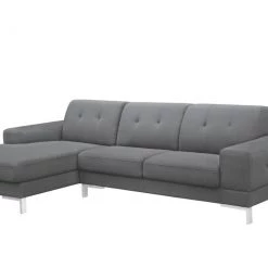 VIG Divani Casa Forli - Modern Grey Fabric Left Facing Sectional Sofa