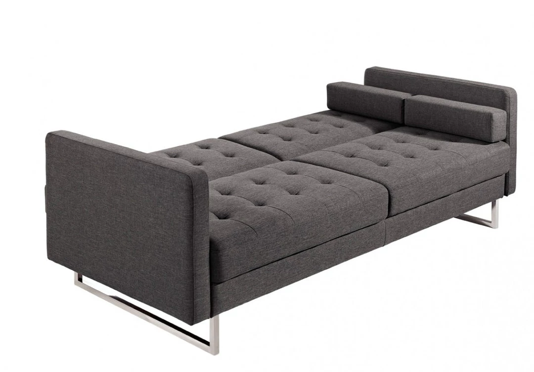 VIG Living Room Divani Casa Bauxite Modern Grey Fabric Sofa Bed
