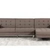 VIG Living Room Divani Casa Smith - Modern Brown Fabric Right Facing Sectional Sofa Bed
