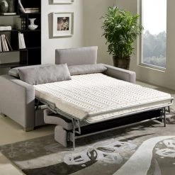 VIG Living Room Divani Casa Norfolk Modern Grey Fabric Sofa Bed