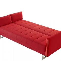 VIG Living Room Divani Casa Tejon Modern Red Fabric Sofa Bed