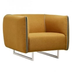 VIG Divani Casa Medora Modern Grey & Yellow Fabric Sofa Set