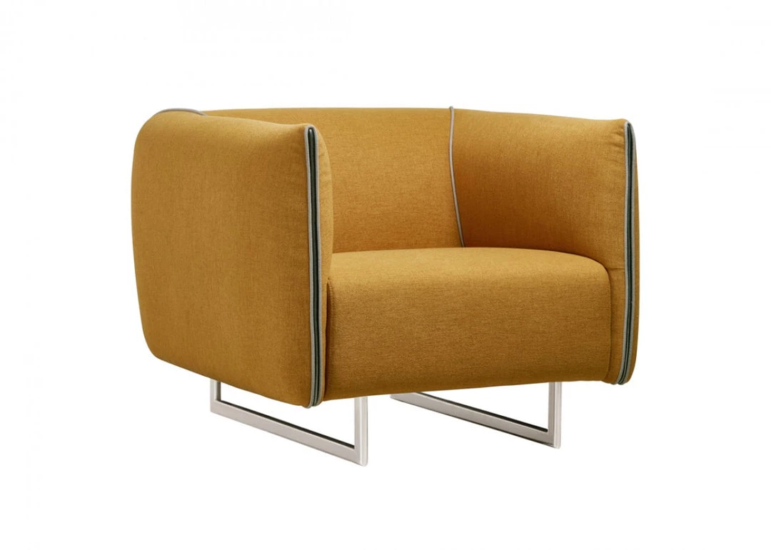 VIG Divani Casa Medora Modern Grey & Yellow Fabric Sofa Set