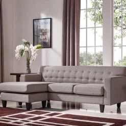 VIG Divani Casa Tawny Modern Fabric Sofa & Ottoman Set