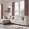 VIG Divani Casa Carolina - Modern Grey Leatherette + Fabric Left Facing Sectional Sofa