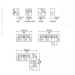 VIG Living Room Divani Casa Platte - Modern Grey Fabric Modular Sectional Sofa