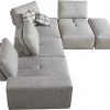 VIG Living Room Divani Casa Platte - Modern Grey Fabric Modular Sectional Sofa