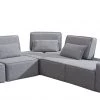 VIG Living Room Divani Casa Chapel - Modern Light Grey Fabric Sectional Sofa + Ottoman By Hollywood Glam