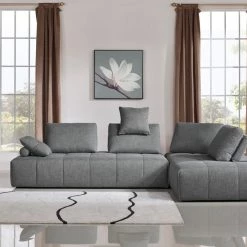 VIG Divani Casa Edgar - Modern Grey Fabric Modular Sectional Sofa