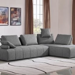 VIG Divani Casa Edgar - Modern Grey Fabric Modular Sectional Sofa
