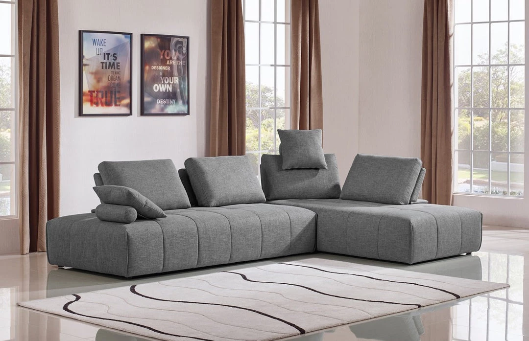 VIG Divani Casa Edgar - Modern Grey Fabric Modular Sectional Sofa