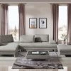 VIG Divani Casa Baxter - Modern Grey Fabric Sectional Sofa + Coffee Table Living Room
