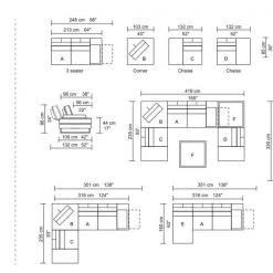 VIG Divani Casa Baxter - Modern Grey Fabric Sectional Sofa + Coffee Table Living Room